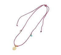 Asukohu Elegant Women's Necklace Accessory for Women with Colourful Cotton Rope and Protective Paper Devil Eye Pendant for Parties Protection Amulet Pendant, one size, As described, As described