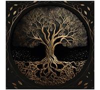 Asukohu Fabric Tarot Cards Table Napkin Witchcraft Supplies Black Silver Tablecloth Square Old Spiritual Table Cover Tree of Life Tarot Tablecloth