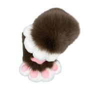 Asukohu Faux Fur Plush Cat Claw Gloves Fursuit Animal Foxes Paws Mittens Halloween Cosplay Costume Accessories Adults Children Therian Equipment, I, One Size