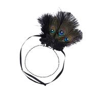 Asukohu Feathered Headband Vintage 1920s Cosplay Costume Accessories Beads Tassels Headpiece For Women Prom Wedding Masquerade Dance Enthusiast Headdress