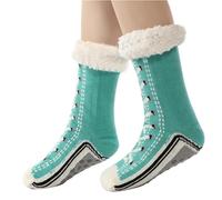 Asukohu Fun Sneaker Print Fleece Lined Thermal Warm Fuzzy Slipper Socks With Nonslip Soles Designs For Cold Weather Indoor Use Warm Winter Home Socks