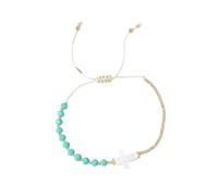 Asukohu Handmade Crucifix Bead Bracelet Multi-Colour Crystal Bracelet Jewellery for Casual Daily Creature Crucifix Pendant Beads Hand Chain, one size, As described