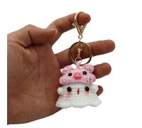 Asukohu Handmade Key Holder Colourful Crochet Storage Keychain Halloween Hand-Woven Key Ring Stylish Accessory for Keys or Bags