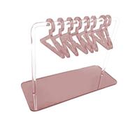 Asukohu Hanger Shape Acrylic Earring Rack with 8 Hangers Copping Bracelet Display Stand with Mirrored Base Jewellery Storage Rack