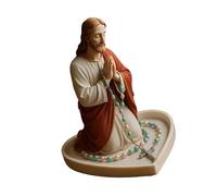 Asukohu Holy Mother Father Statue Prayer Tray Resins Religious Decorations Rosary Beads Jewellery Box for Home Church or Gift Give Decorative Rosary Stand Gift