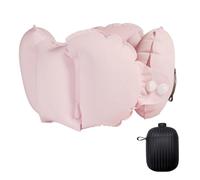 Asukohu Inflatable Neck Pillow For Travel Office Rest With Air Pumps Storage Box Double Sideds Fabric TPU Materials Quick Inflate Pillow With Carrying Case