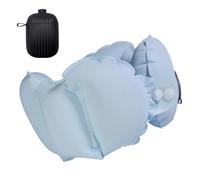 Asukohu Inflatable Neck Pillow For Travel Office Rest With Air Pumps Storage Box Double Sideds Fabric TPU Materials Quick Inflate Pillow With Carrying Case