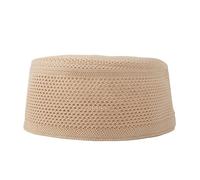 Asukohu Islamic Hats Round Jewish Hats Indian Cotton Turban Skull Hat Hijab Prayer Islamic Kufi Round Skull Traditional Muslim, beige, M