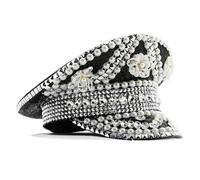 Asukohu Jeweled Captain Hat Heavy Crystal Party Hat Surprise Girl Boys Bride For Carnivals Music Festival Captain Hats Men