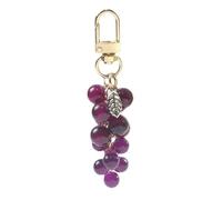 Asukohu Key Chains for Women, Crystal Grape Charm Keychain Sweet Cool Simulated Fruit Keyring Pendant Bag Hanging Ornament Women Backpack Decorations