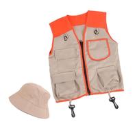 Asukohu Kids Explorers Kits with Safaris Vest for 4-6 Years Old Boys Girls Kid Safaris Costumes STEM Outdoor Explorers Kits Children's Vest and Hat Costume