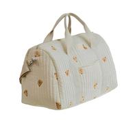 Asukohu Large Capacity Diaper Bag For Mom Portable Handbag With Detailed Embroidery Pattern For Travel And Daily Needs Short Trip Organiser