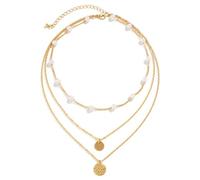 Asukohu Multi Layer Metal Sequin Beads Necklace for Women Unique Dark Styles Looking and Fashionable Statement Night Club Fashion Chain, one size, As described, As described