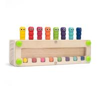 Asukohu Natural Wood Educational Sensory Cylinder Peg Toy for Fine Motor Skill Development and Shape Recognition in Children Shape Sorting