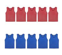 Asukohu Pack of 10 Footballs Exercise Equipment Elastic Vests Multiple Colour Options Washable Fabric for Team Sports Polyester Training Equipment