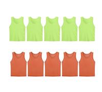 Asukohu Pack of 10 Footballs Exercise Equipment Elastic Vests Multiple Colour Options Washable Fabric for Team Sports Polyester Training Equipment
