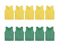 Asukohu Pack of 10 Footballs Exercise Equipment Elastic Vests Multiple Colour Options Washable Fabric for Team Sports Polyester Training Equipment