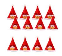 Asukohu Pack of 12 Personalised White Christmas Hat, Santa Hat, Accessory, Christmas Hat for Christmas Party