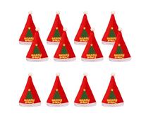Asukohu Pack of 12 Personalised White Christmas Hat, Santa Hat, Accessory, Christmas Hat for Christmas Party