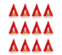 Asukohu Pack of 12 Personalised White Christmas Hat, Santa Hat, Accessory, Christmas Hat for Christmas Party