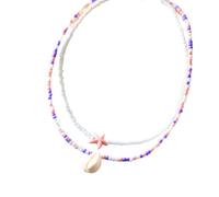 Asukohu Pack of 2 Bohemian Style Double Layer Tax Fish Shell Beads Pendant Necklace for Women and Fashion Enthusiasts Black Brown Necklace, one size, As described, As described