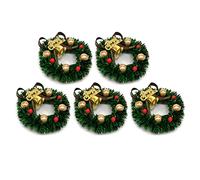 Asukohu Pack of 5 Christmas Wreaths, Christmas Tree Decoration, Garland Wreath, Craft Wreaths for Decorating and Model Making