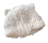 Asukohu Plush Knitted Patchwork Hat For Winter Warm Cats Ear Hat Roleplay Party Costume Adult Trapper For Cold Weather Warm Winter Caps
