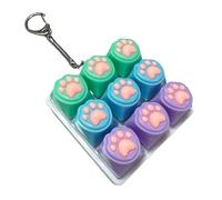 Asukohu Portable 9-Keys Mechanical Switches Tester with Clicks for Stress Relief Focus Training Keychain Keycaps Anxieties Relief