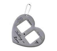 Asukohu Portable Heart Shape Photo Card Holder Keychain For 1 Inch Photos With Double Grids Card Case Photo Sleeve Covers Sleeve Heart Shaped Holder