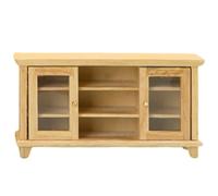 Asukohu Practical Sturdy Wood Miniature Televison Cabinet For Dollhouses Detailed Living Room Furniture Toy For Pretend Playing Handmade Small Cabinet