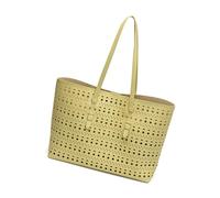 Asukohu Premium PU Hollow Out Bag with Comfortable Strap Clearing Commuter for Professionals and Daily Laptop for Work, yellow, Einheitsgröße