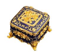 Asukohu Robust Metal Jewellery Organisers European Antique Styles Enamelled Secure Necklace Earring Storage Decorative Metal Jewellery Case