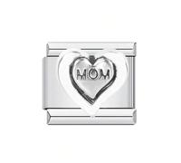 Asukohu Robust Stainless Steel Heart Letter Beads Modulage Mounting Accessories Perfect for Creative Bracelet Making Handmade Jewellery Supplies, one size, As described