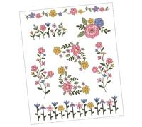 Asukohu Simple Sticker Discs Set for Adults Reusable Floral Pattern for Sturdy Sewing Paper Educational Sewing Project