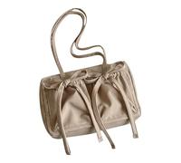 Asukohu Solid Color Shoulder Bag PU Leather Armpit Bag Shopping Dating Bows Handbag Underarm Large Capacity Women Bows Armpit Solid Color Handbag All-matching Shoulder Underarm