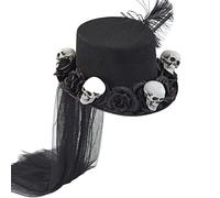 Asukohu Steampunk Hats for Women with Veil Top Time Traveller Goth Halloween Party Steampunk