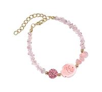 Asukohu Stylish Adjustable Sea Theme Bracelet Ceramic Tax Fish Snow Pendant Crystals Pearl Necklace Daily Adjustable Crystals Bead Bracelet, one size, As described