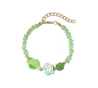 Asukohu Stylish Adjustable Sea Theme Bracelet Ceramic Tax Fish Snow Pendant Crystals Pearl Necklace Daily Adjustable Crystals Bead Bracelet, one size, As described
