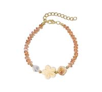 Asukohu Stylish Adjustable Sea Theme Bracelet Ceramic Tax Fish Snow Pendant Crystals Pearl Necklace Daily Adjustable Crystals Bead Bracelet, one size, As described