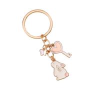 Asukohu Unique Alloy Key Chain Decorate with Beautiful Heart and Crown Rabbit Perfect for Personalizing Bags or Buttons of Trendy Key Accessories, E, One Size