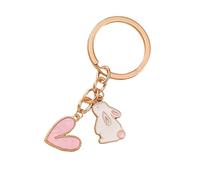 Asukohu Unique Alloy Key Chain Decorate with Beautiful Heart and Crown Rabbit Perfect for Personalizing Bags or Buttons of Trendy Key Accessories, d, One Size