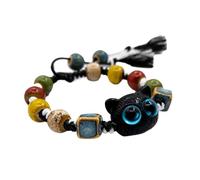 Asukohu Unique Ceramic Bead Bracelet Elegant Bracelet Comfortable Cotton Ropes Jewellery Accessories for Travel and Parties Daily Clothing Bracelet, one size, As described