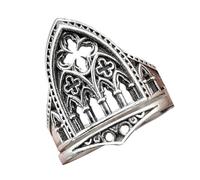 Asukohu Unique Crosses Pattern Rings Elegant Alloy Rings Charm with a Hollow Cross Design for Fashion Lovers Everyday Wea Jewellery, As described