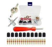 Asukohu Valves Stem Cores Tool Heavy Duty Ergonomic Handle General Adapter Cores For Car Motorcycle Bike Tire Adjustment Strong Tire Valves Tool Set