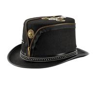 Asukohu Victorian Top Hat Punk Dark Series with Metal Gear Cosplay Accessory Headwear for Costume Fancy Dress Props Costume