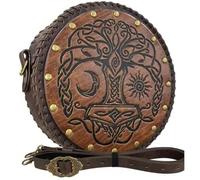 Asukohu Vintage Medieval Belt Bag Leather Waist Bag Medieval Side Pack with Removable Leather Belt for Women Halloween Cosplay Festival Accessory, d, One Size