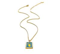 Asukohu Vintage Square Cherry / Strawberry / Lemon Charm Necklace Adjustable Length Neckchain Jewellery for Party Clothing Summer Party Jewellery, one size, As described, As described