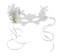 Asukohu Wedding Face Cover Masquerade Face Cover Halloween Party Half White Venetians Halloween Wedding Masquerade Half White Venetians