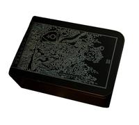 Asukohu White Line Pattern Tarot Card Box Iron Storage Case Portable Card Container Divination Box Easy to Carry