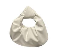 Asukohu Women's Hoboes Toted Bags Handbag Torn Dumpling Bag Women's Clutches Purses Knotted Top Handle Bag with Zip Leather Clutch Tarse Toted, White, Eine Größe